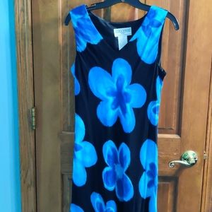 Blue and Black Floral Dress